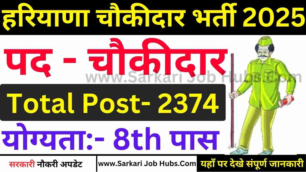 Haryana Chowkidars Recruitment 2025